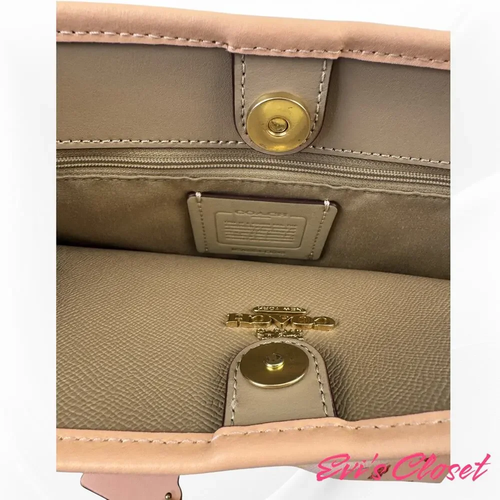 Coach City Tote Printed Coated CanvasWith Smooth Leather Handles And Trim - Picture 6 of 8